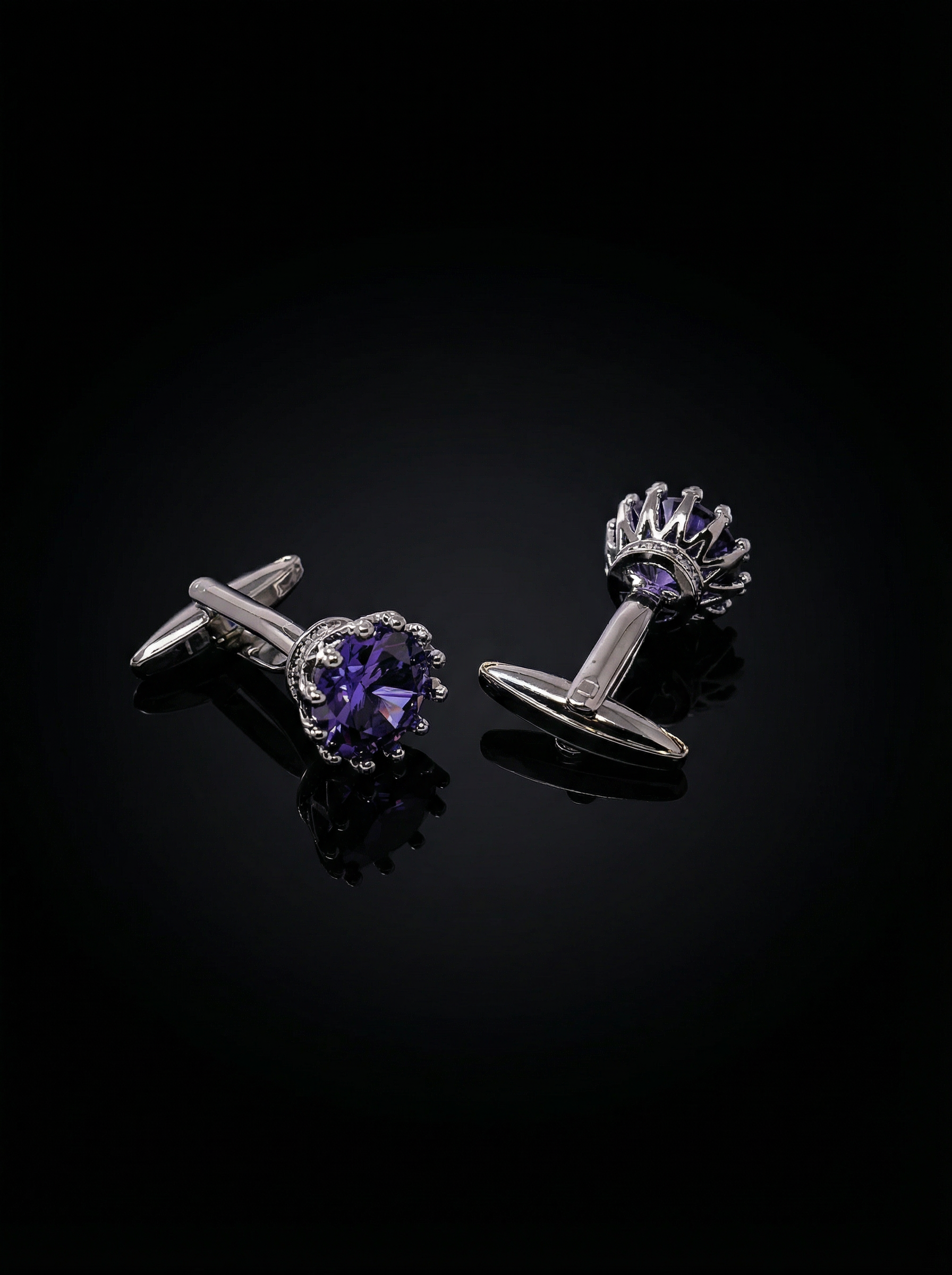Violet Solitaire Cufflinks Tivaaro
