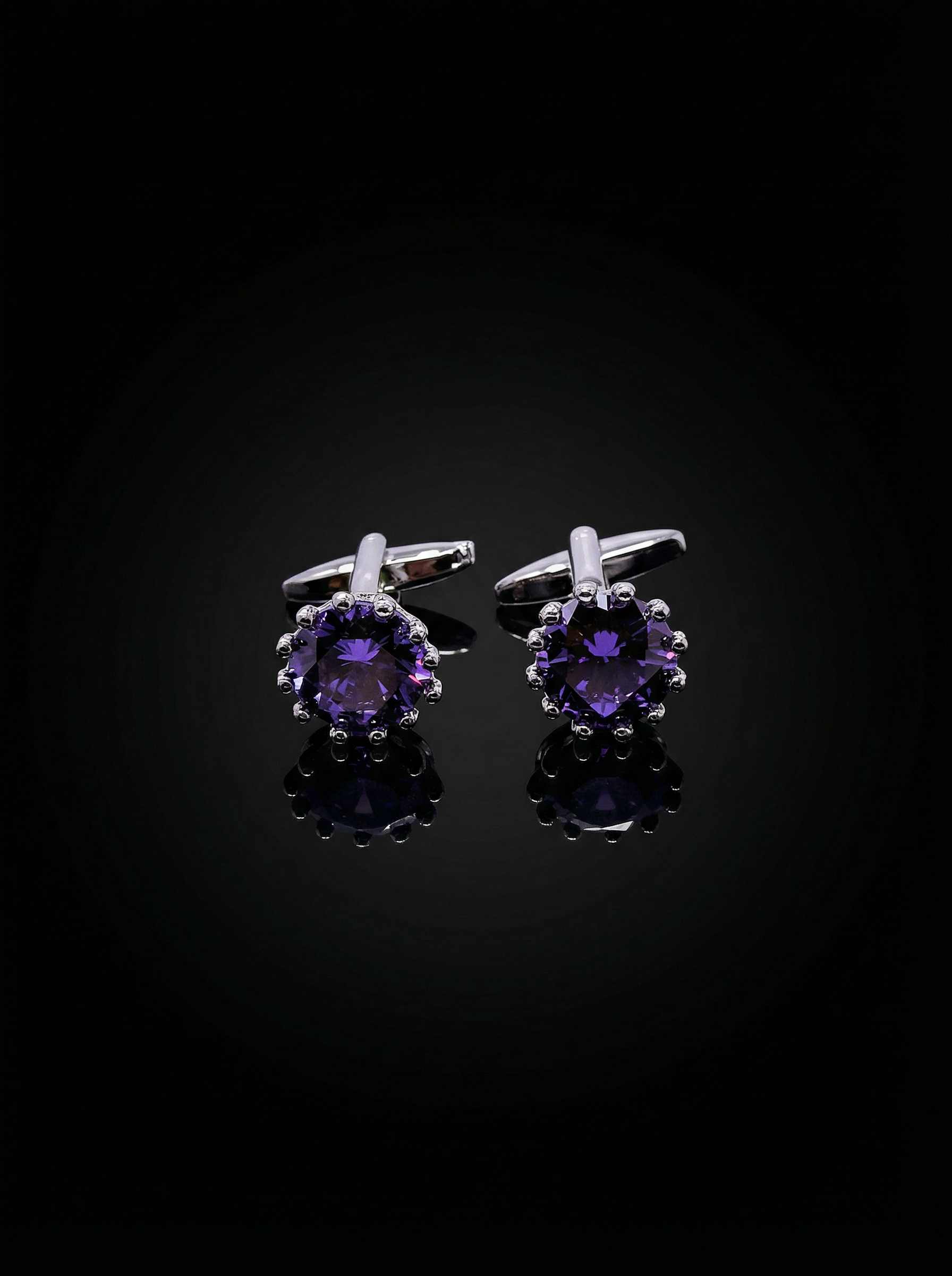 Violet Solitaire Cufflinks Tivaaro