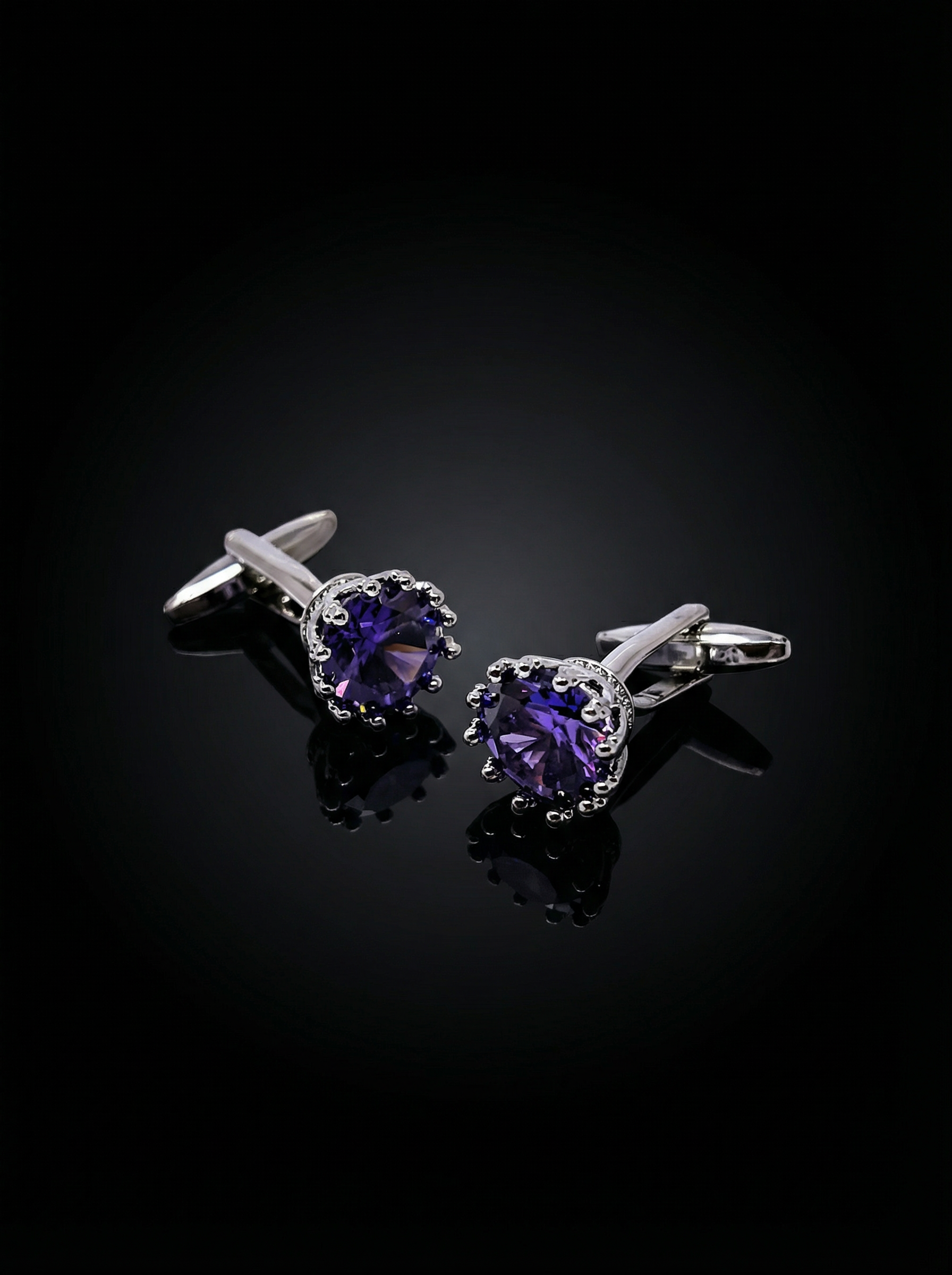 Violet Solitaire Cufflinks Tivaaro