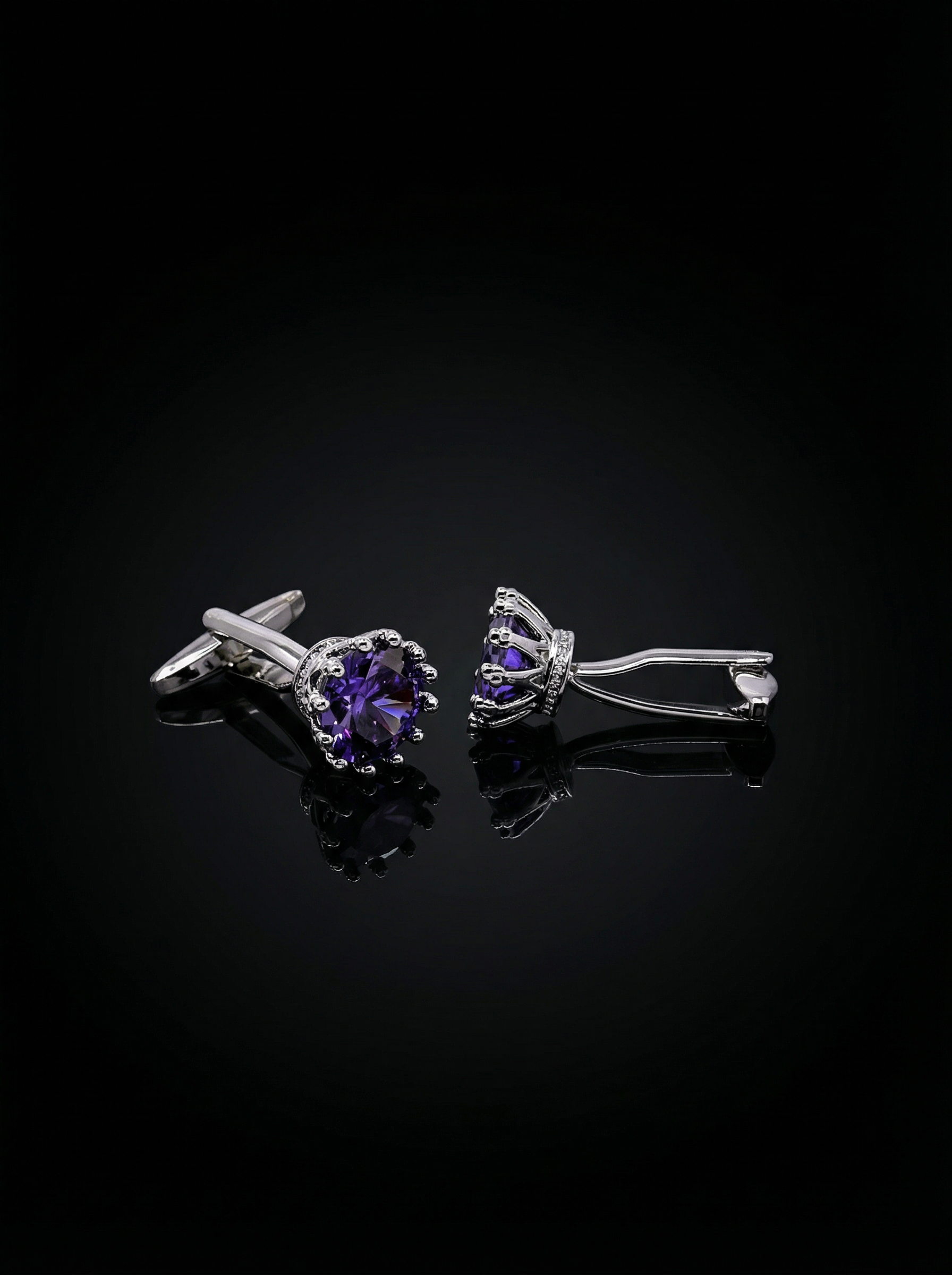 Violet Solitaire Cufflinks Tivaaro
