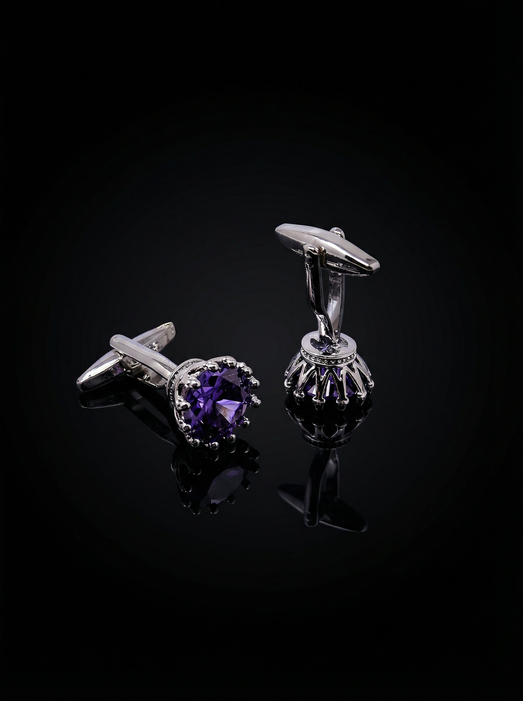 Violet Solitaire Cufflinks Tivaaro