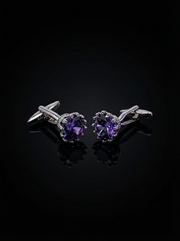 Violet Solitaire Cufflinks Tivaaro