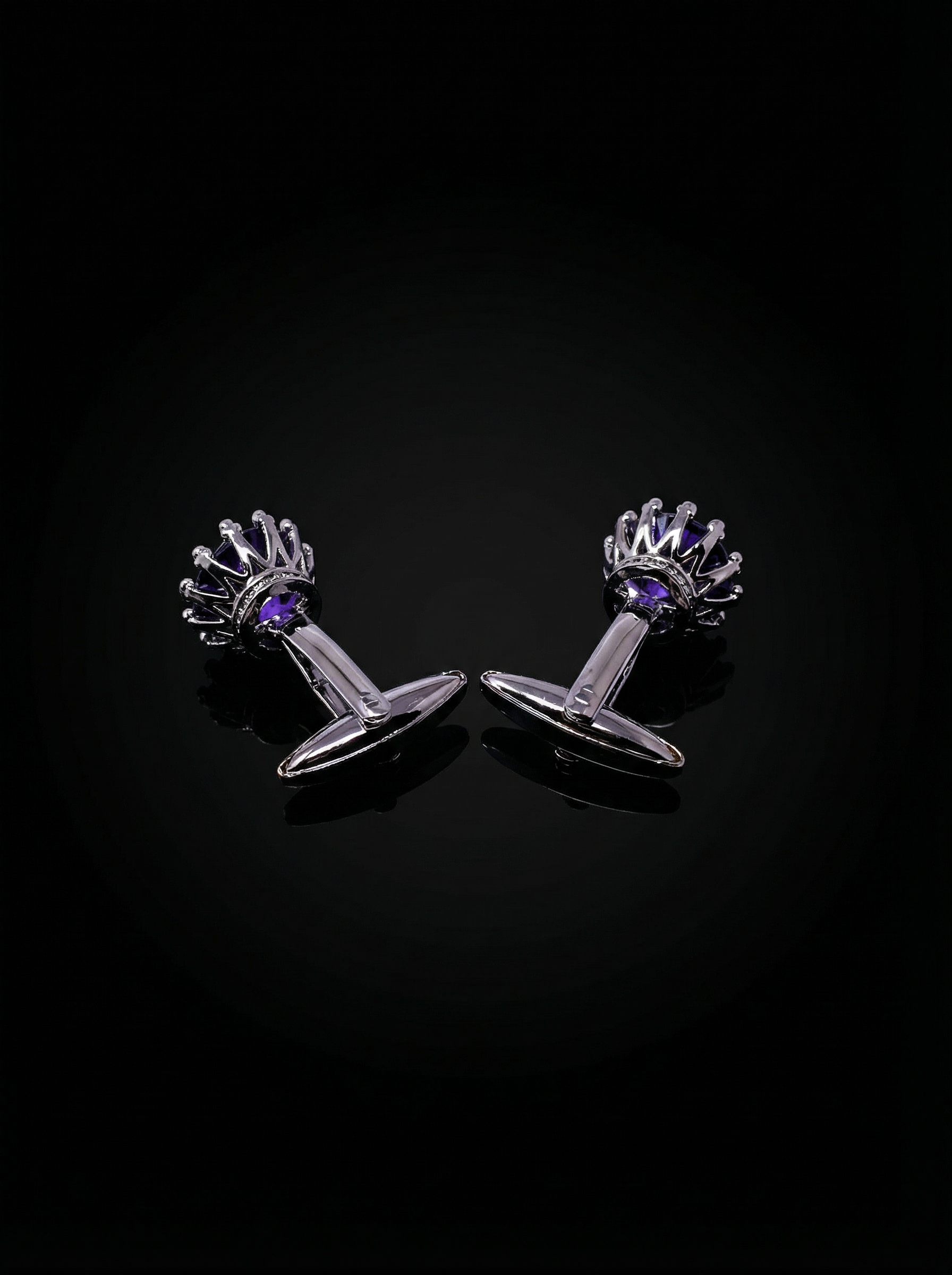 Violet Solitaire Cufflinks Tivaaro