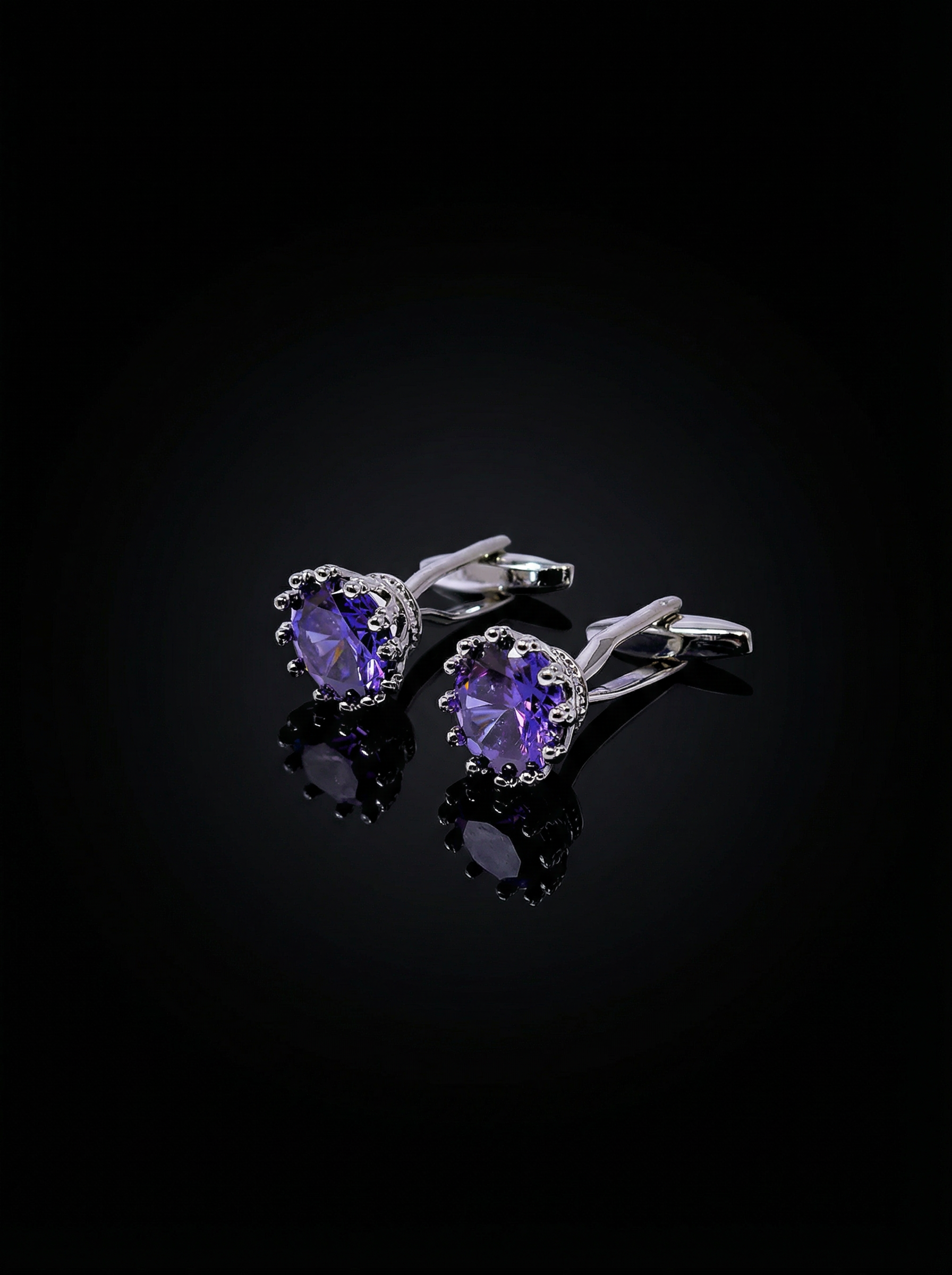 Violet Solitaire Cufflinks Tivaaro
