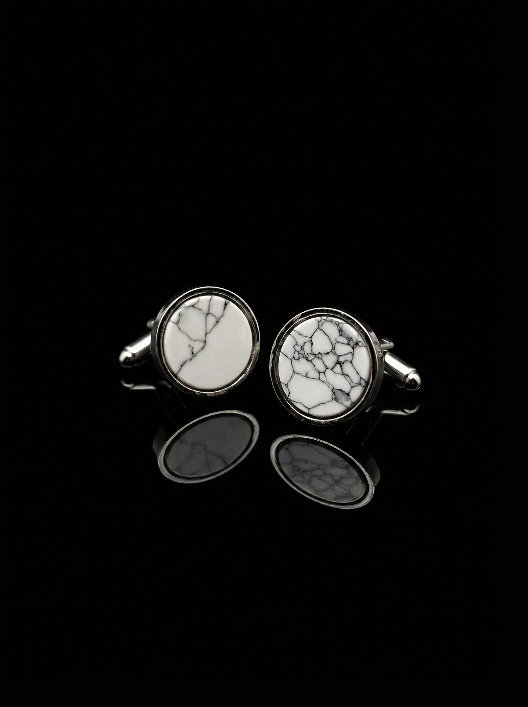 White Marble Pattern Cufflinks Tivaaro