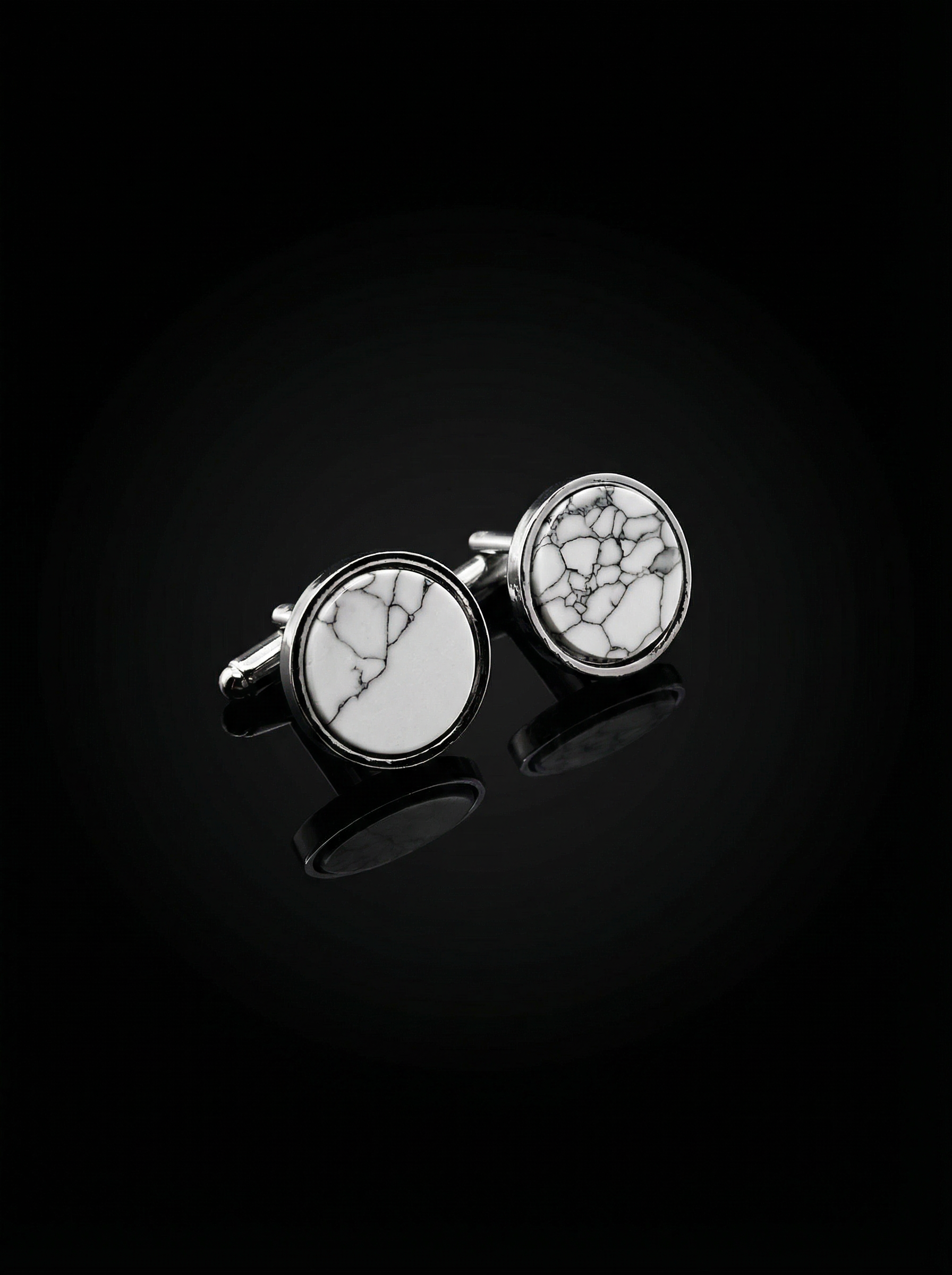 White Marble Pattern Cufflinks Tivaaro