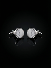 White Marble Pattern Cufflinks Tivaaro