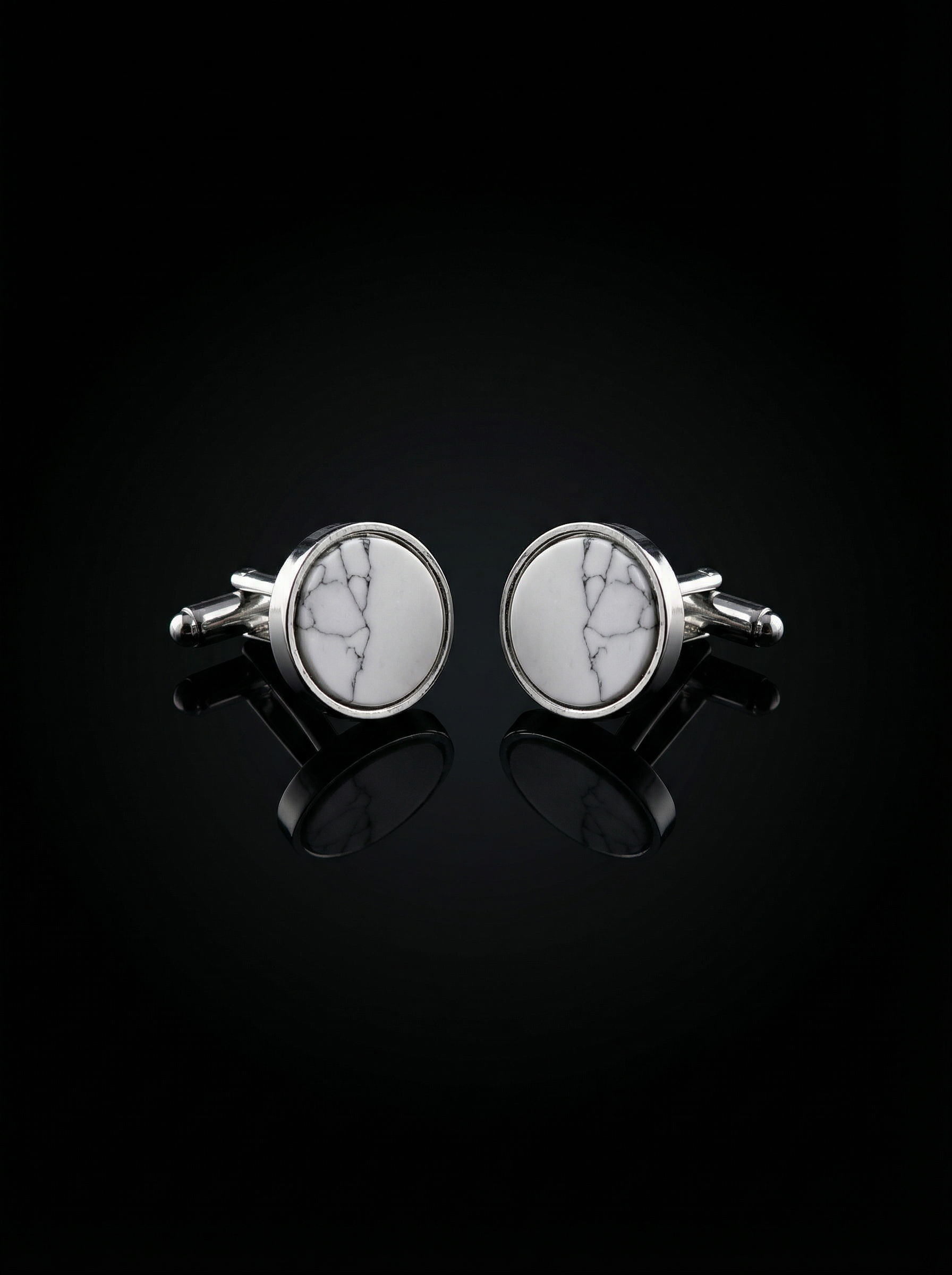 White Marble Pattern Cufflinks Tivaaro