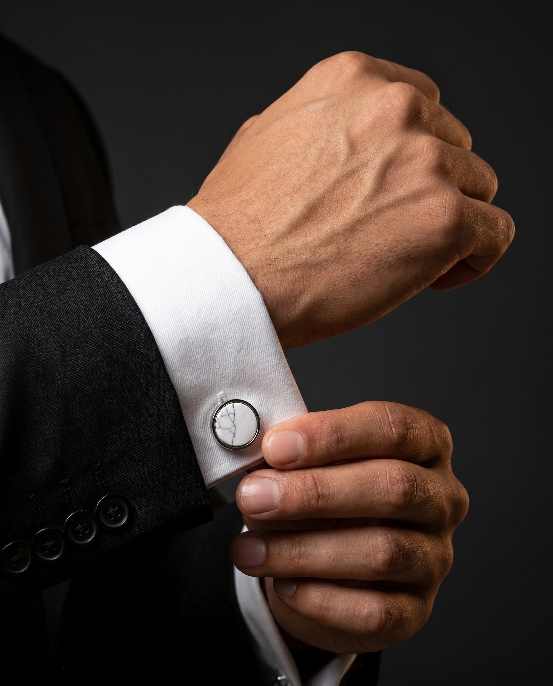 White Marble Pattern Cufflinks