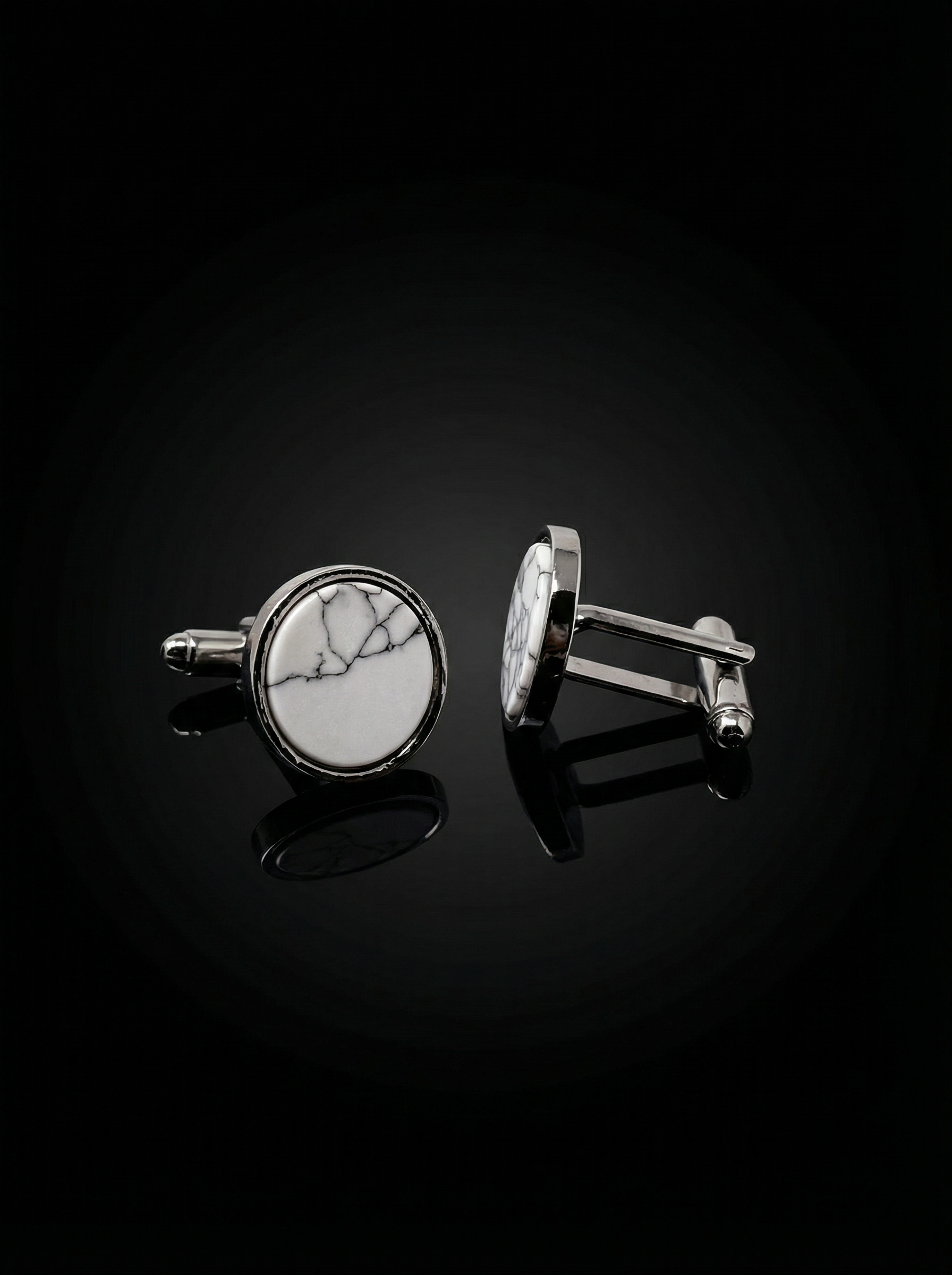 White Marble Pattern Cufflinks Tivaaro