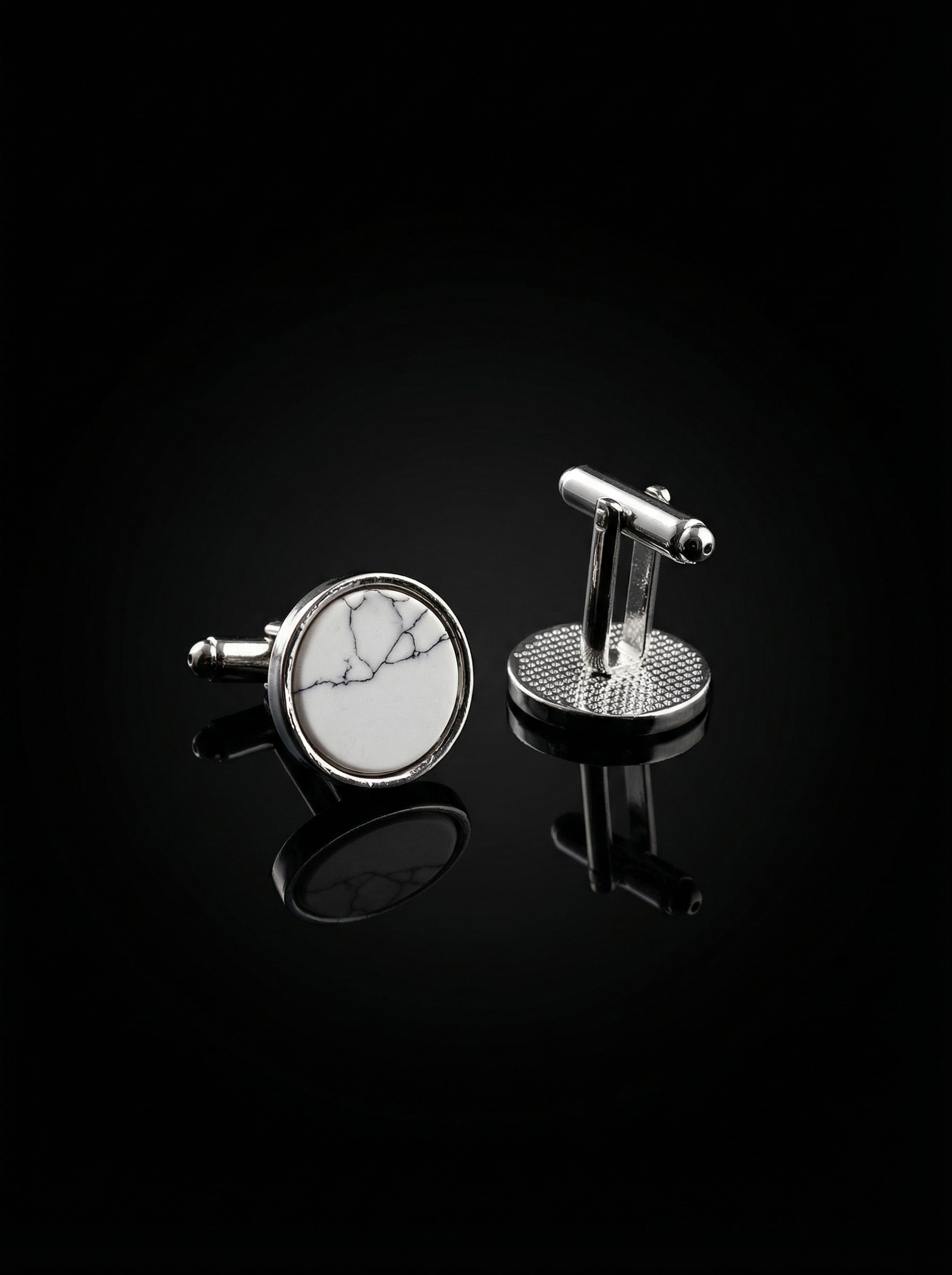 White Marble Pattern Cufflinks Tivaaro