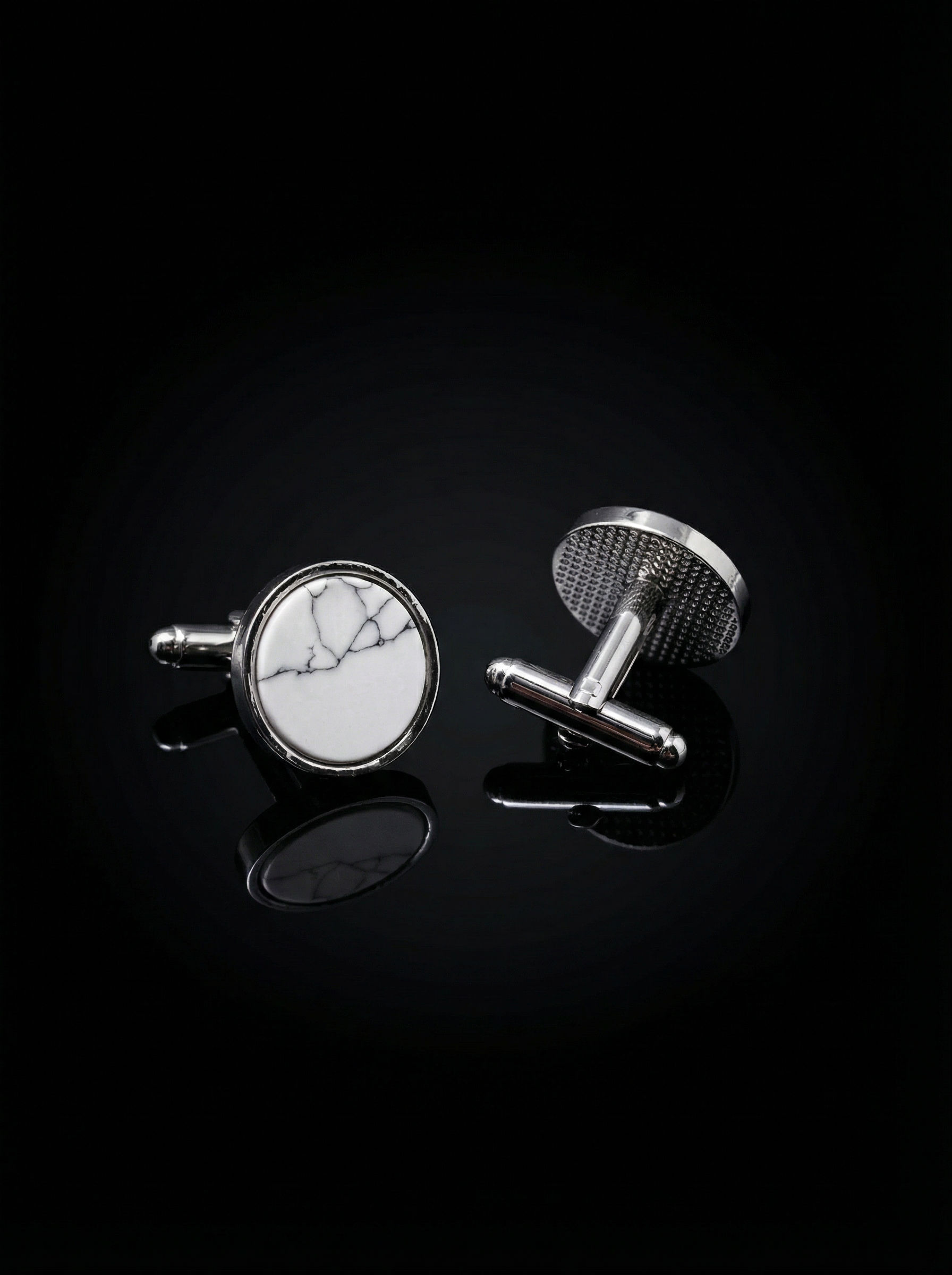 White Marble Pattern Cufflinks Tivaaro