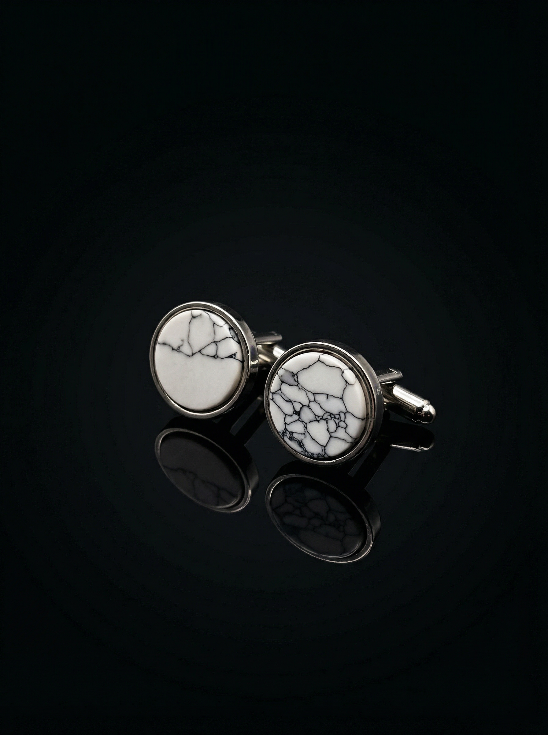 White Marble Pattern Cufflinks Tivaaro