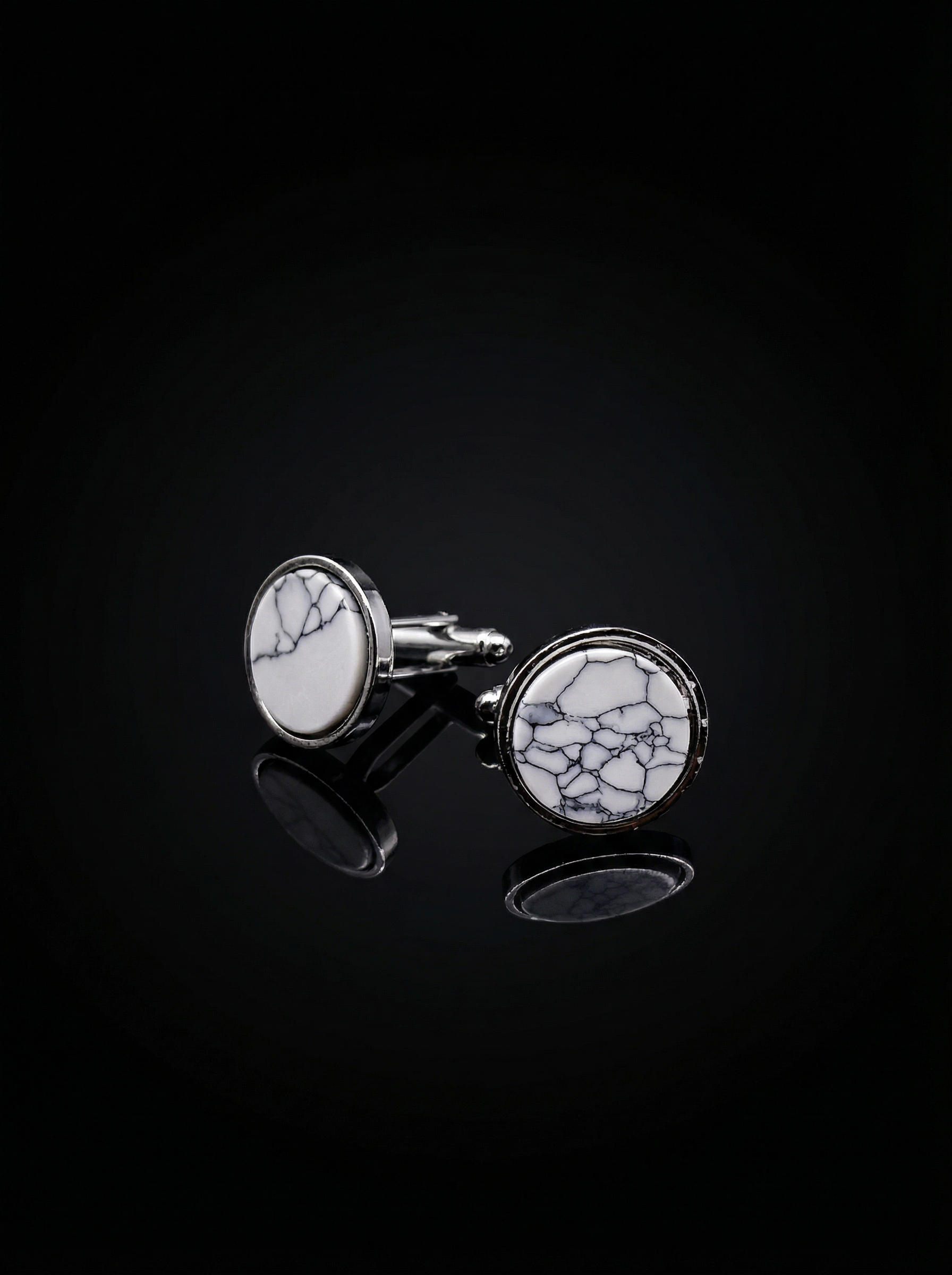 White Marble Pattern Cufflinks Tivaaro