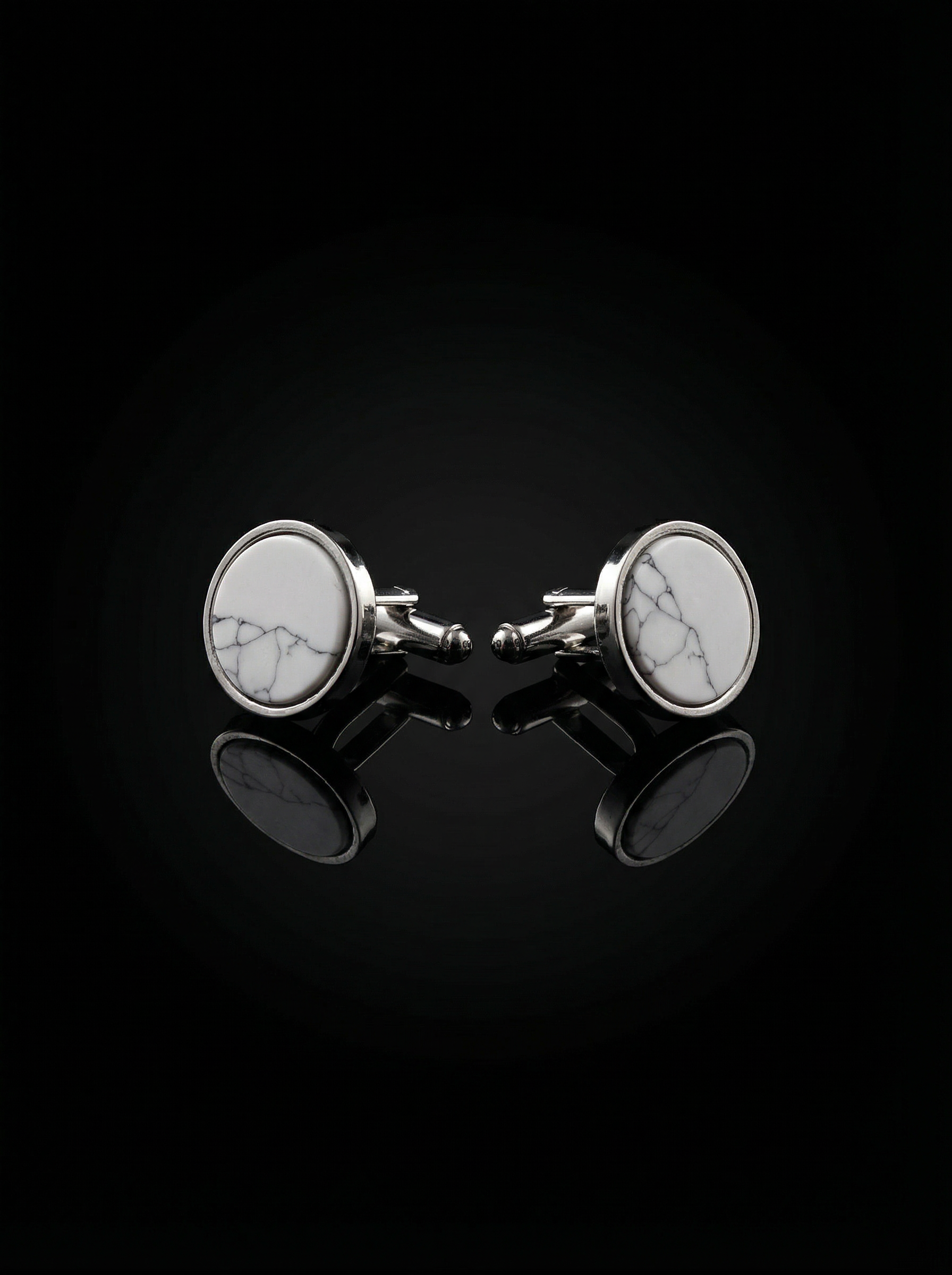 White Marble Pattern Cufflinks Tivaaro