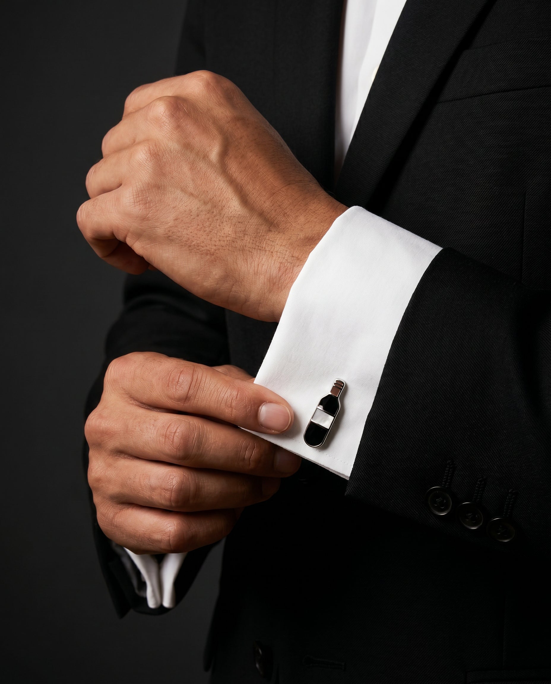 Wine Bottle Cufflinks by Tivaaro
