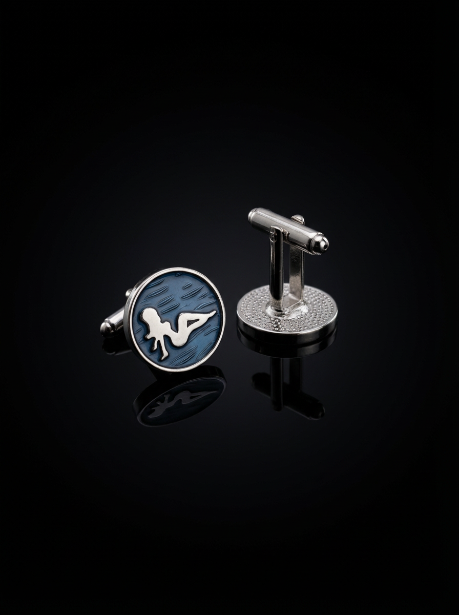 Women on Blue Cufflinks Tivaaro