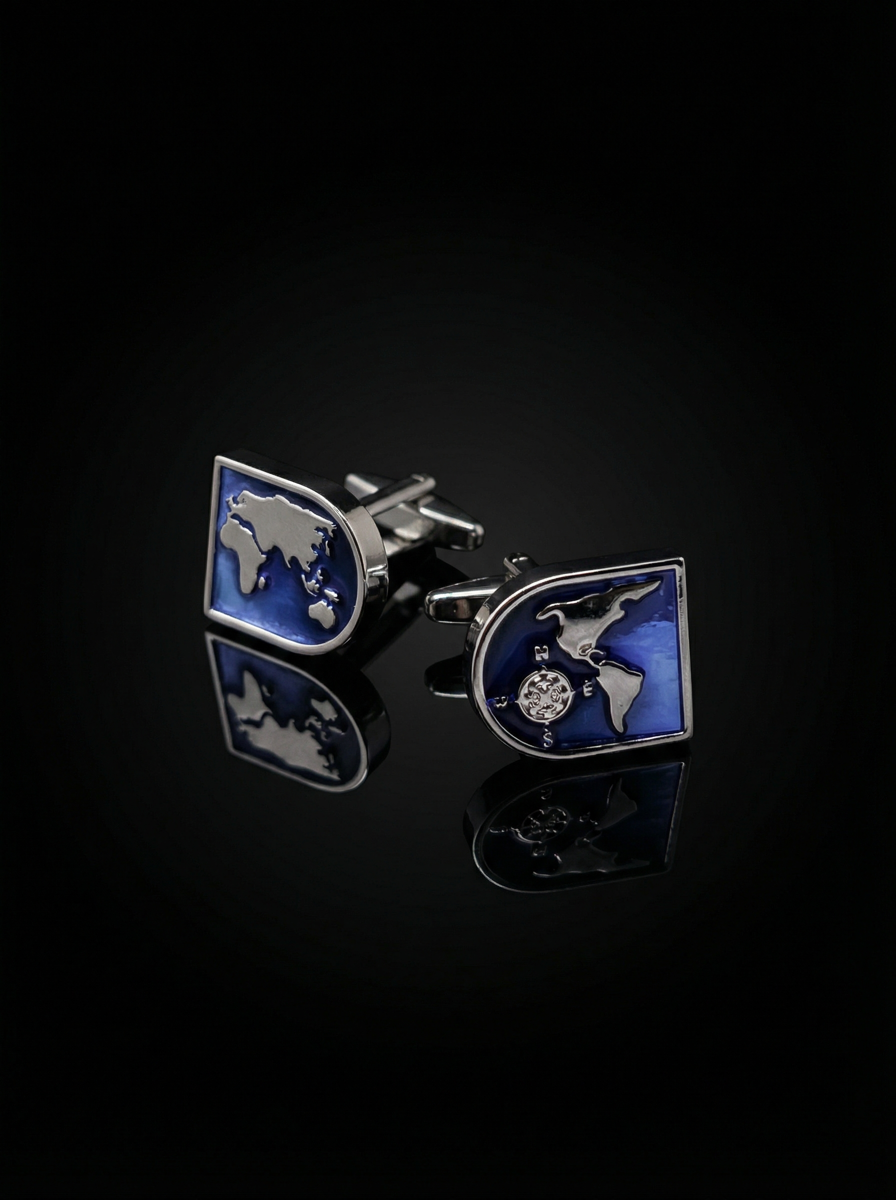World Map Cufflinks Tivaaro