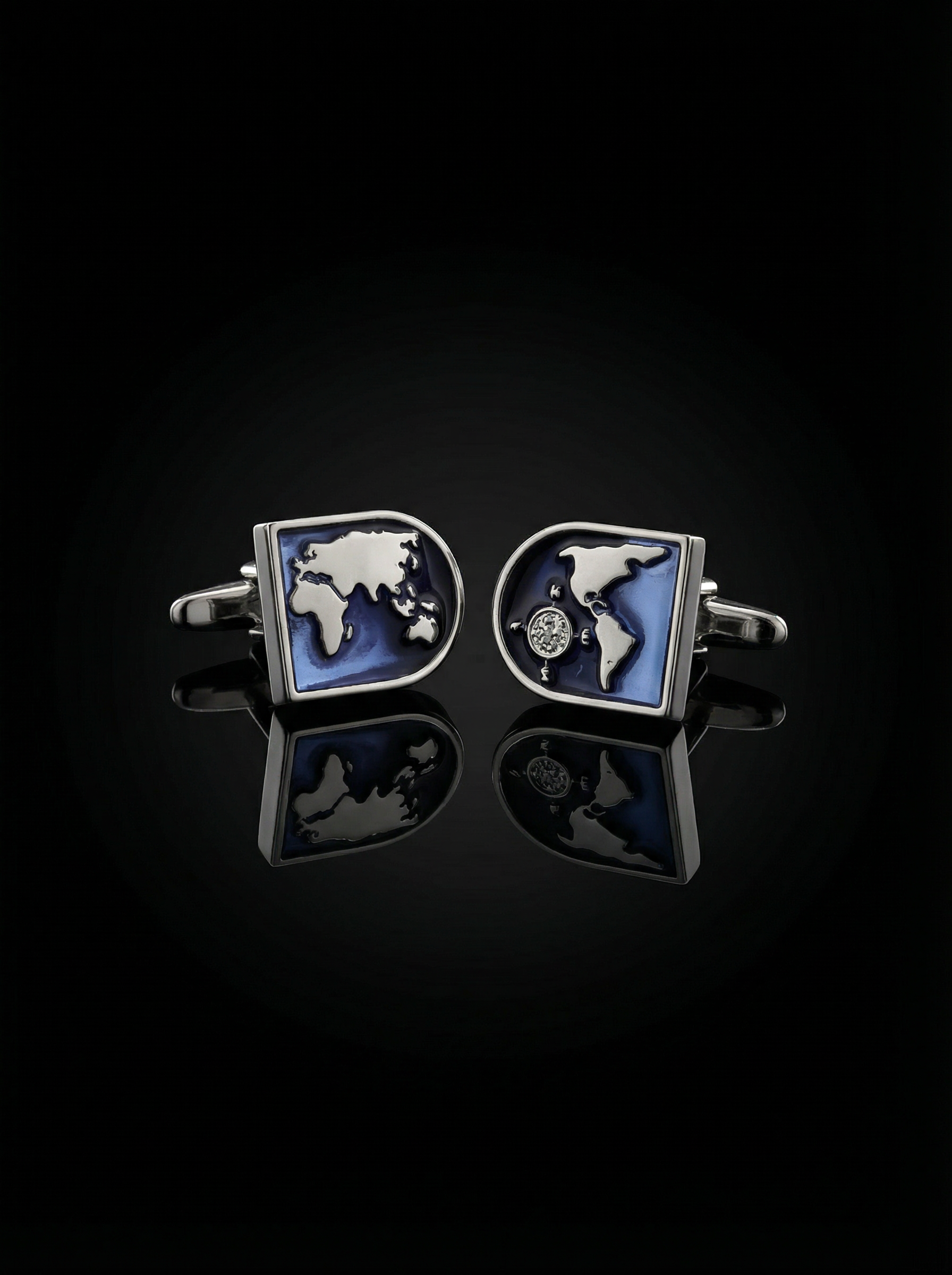 World Map Cufflinks Tivaaro