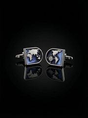 World Map Cufflinks Tivaaro