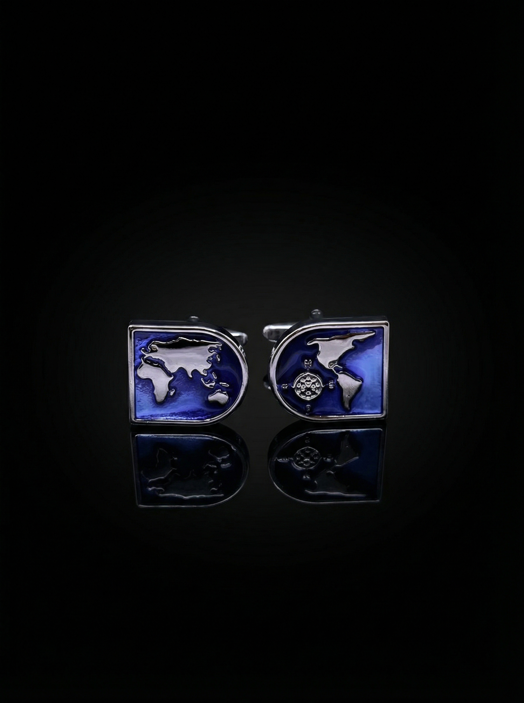 World Map Cufflinks Tivaaro