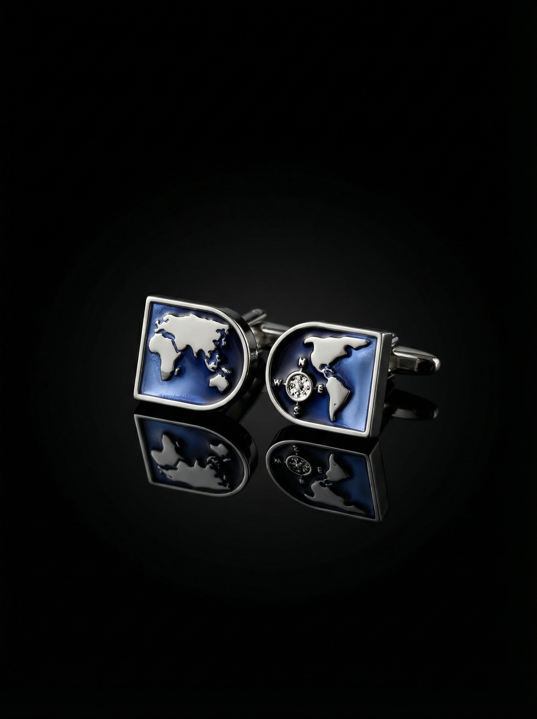 World Map Cufflinks Tivaaro